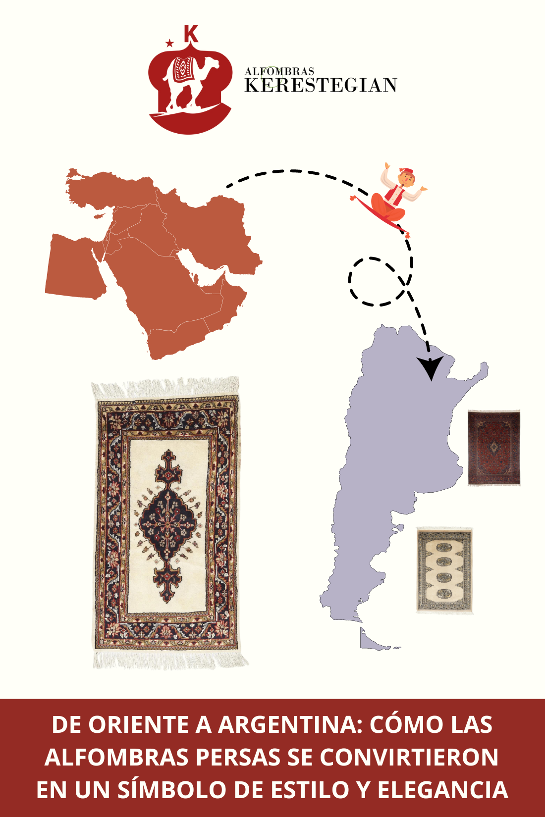 Mapa del Medio Oriente, región donde se originaron las famosas alfombras persas.