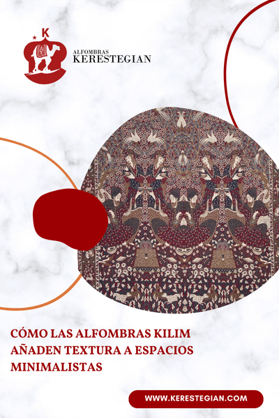 Alfombra Kilim en sala minimalista