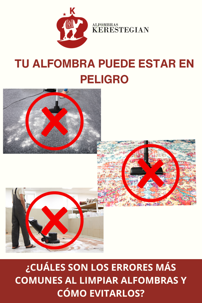 Persona limpiando una alfombra con productos adecuados para preservar su calidad.