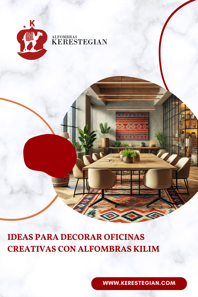 Ideas para Decorar Oficinas Creativas con Alfombras Kilim