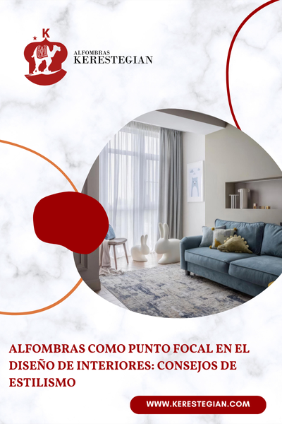 Alfombra destacada como punto focal en una sala moderna