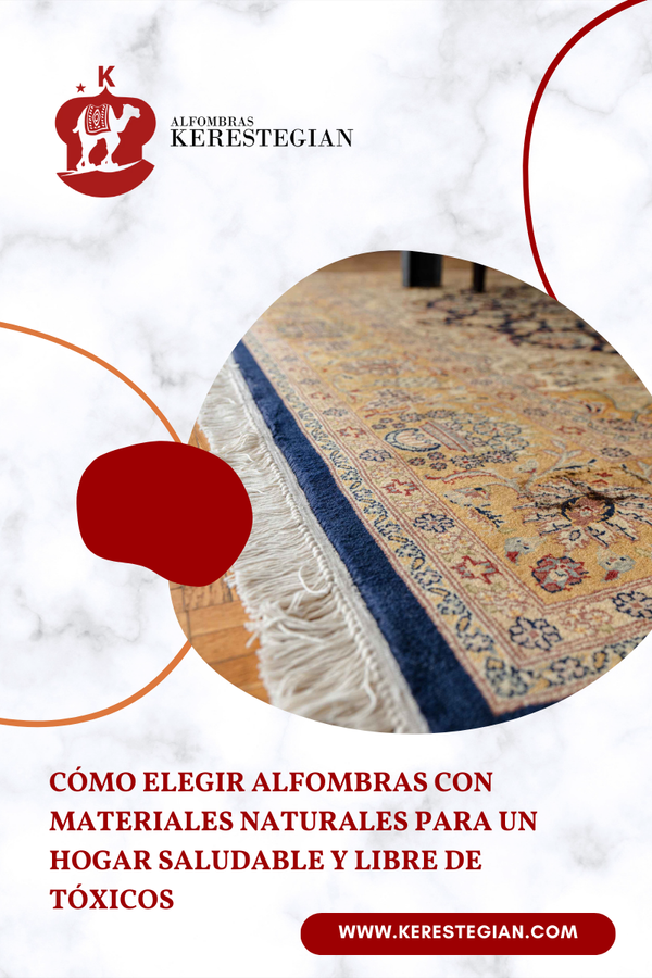 Alfombra de fibras naturales en sala luminosa y acogedora