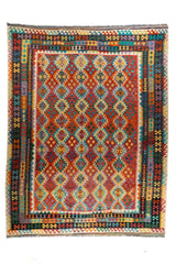 Alfombra Kilim multicolor y estilo tradicional