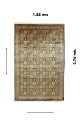 Alfombra Persa Bahtiar Seda rectangular medida 1.85 x 2.76 mts con diseño patchwork