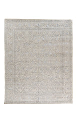 Alfombra Persa Nain rectangular beige con diseño floral clásico