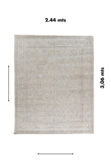 Alfombra Persa Nain rectangular de 2.44 x 3.06 mts en tonos beige y gris