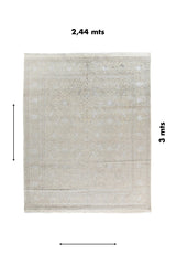 Alfombra Persa Nain rectangular de 2,44 x 3 mts con diseño floral claro