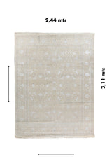Alfombra Persa Nain rectangular de 2.44 x 3.11 mts con diseño floral clásico