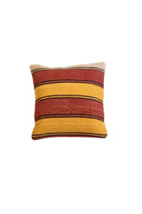 Almohadón persa kilim con diseño de rayas rojas, amarillas y beige
