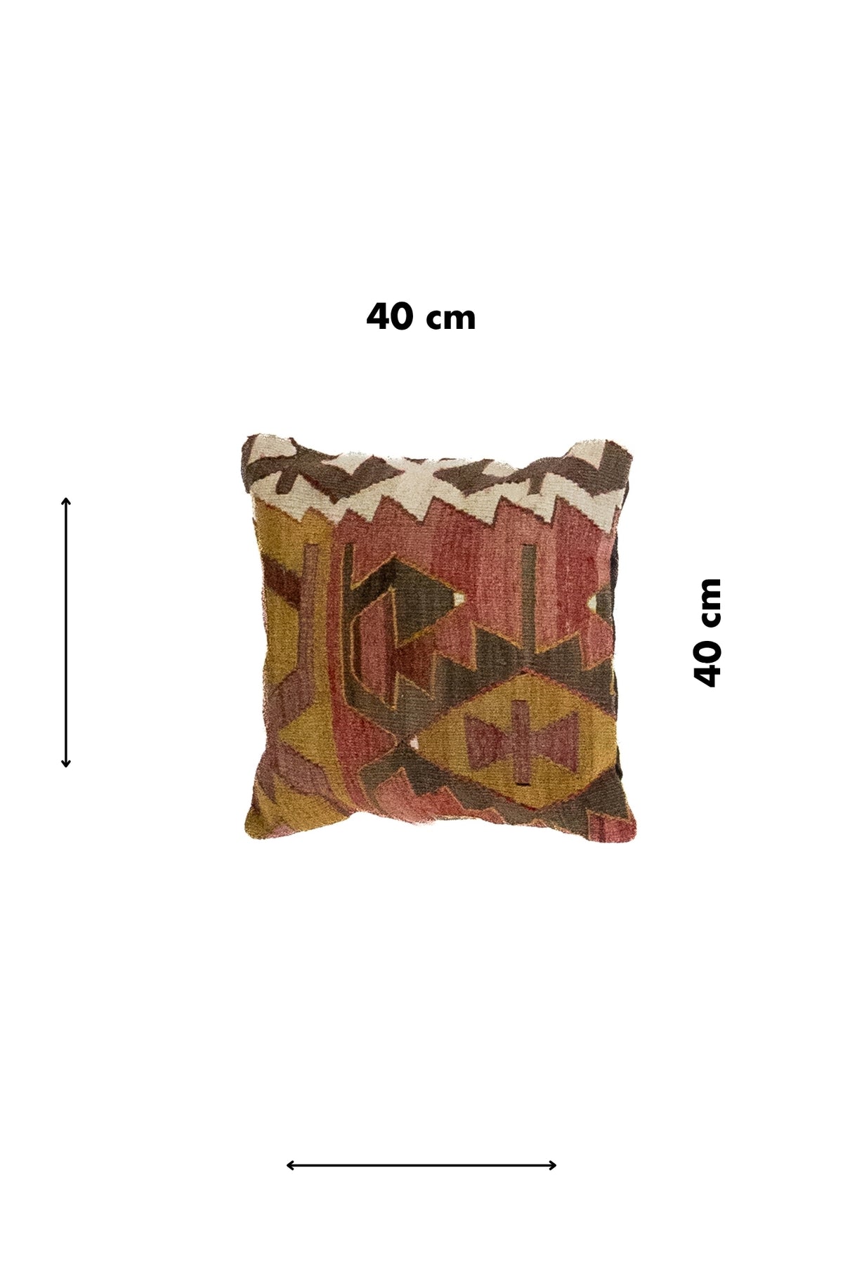Almohadón cuadrado de 40 x 40 cm con patrón geométrico tipo kilim