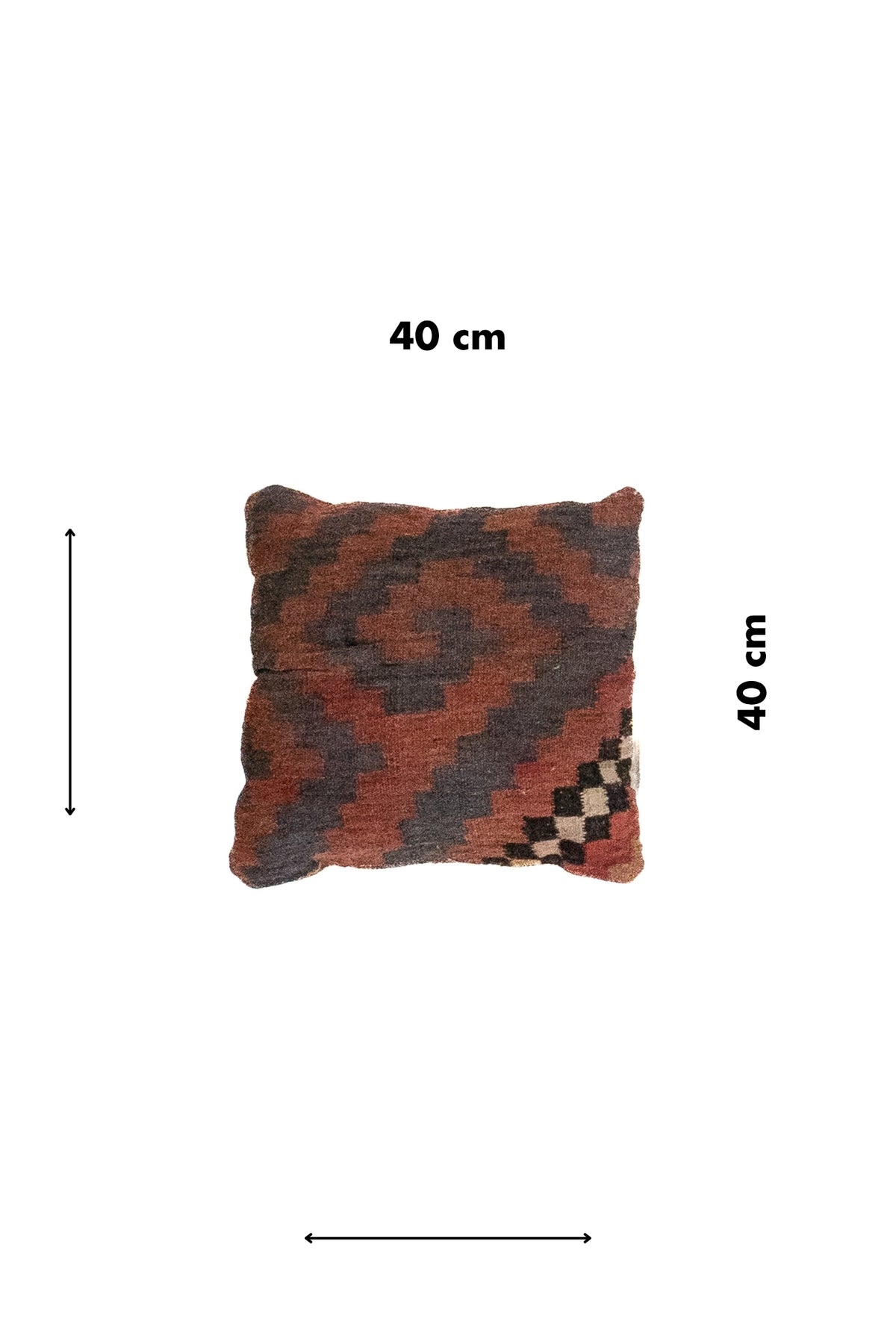Almohadón cuadrado de 40 x 40 cm estilo persa con diseño geométrico en tonos cálidos