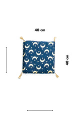 Almohadón azul de 40 x 40 cm con diseño de lunas y estrellas