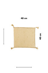 Almohadón beige de 40 x 40 cm con diseño de lunas y estrellas