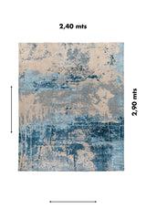 Alfombra Horizon Blue rectangular de 2.40 x 2.90 mts con diseño abstracto azul