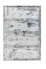 Alfombra rectangular Marble Grey en tonos gris, blanco y azul con diseño abstracto moderno