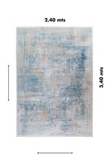 Alfombra Nordic Blue rectangular de 2.40 x 3.40 mts en tonos celeste y gris