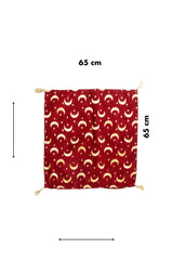 Tela de almohadón Kayseri Luna Roja de 65 x 65 cm con borlas en las esquinas