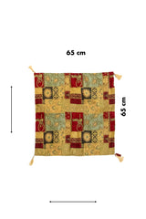 Tela de almohadón Kayseri patchwork de 65 x 65 cm con borlas en las esquinas