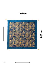 Textil Kaisery Azul con medida visible de 1.60 x 1.60 mts y formato cuadrado