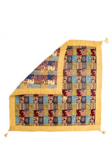Textil decorativo Kayseri multicolor con diseño patchwork y reverso estampado para mesa o living