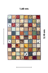 Textil Patchwork Tela Tapicería con medida visible de 1.60 x 2.10 mts y formato rectangular