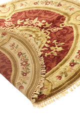 Alfombra Redonda Persa Tabriz Beige Rojo