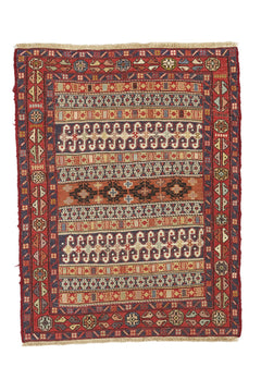Alfombra Kilim Soumak Rojo