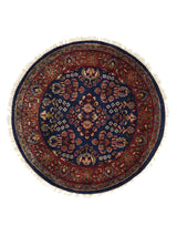 Alfombra Redonda Persa Tabriz Rojo