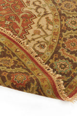 Alfombra Redonda Persa Soumak Verde Rojo