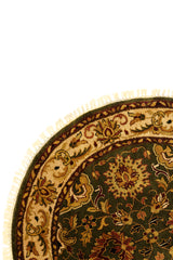 Alfombra Redonda Persa Ispahan Verde Beige