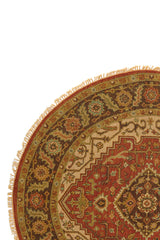 Alfombra Redonda Persa Soumak Verde Rojo