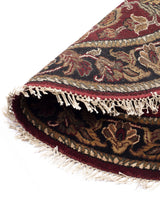 Alfombra Redonda Persa Tabriz Beige Rojo