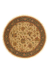 Alfombra Redonda Persa Soumak Verde Beige
