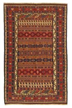Alfombra Kilim Soumak Rojo