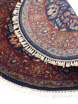 Alfombra Redonda Persa Tabriz Rojo