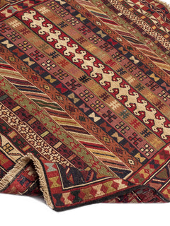 Alfombra Kilim Soumak Rojo Beige