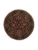 Alfombra Redonda Persa Tabriz Beige Rojo