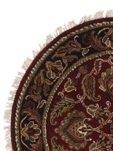 Alfombra Redonda Persa Tabriz Beige Rojo