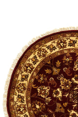 Alfombra Redonda Persa Ispahan Rojo Beige