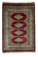 Alfombra Persa Bukara Yamouth Rojo Beige
