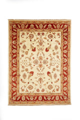 Alfombra Persa Ispahan Beige Rojo