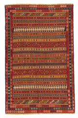 Alfombra Kilim Soumak Rojo