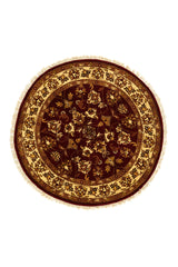 Alfombra Redonda Persa Ispahan Rojo Beige