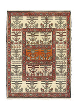 Alfombra Kilim Soumak Seda Rojo Beige